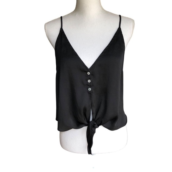 Free People Intimately Free Black Button-Down Tie Front Cami Top Medium - Picture 6 of 6
